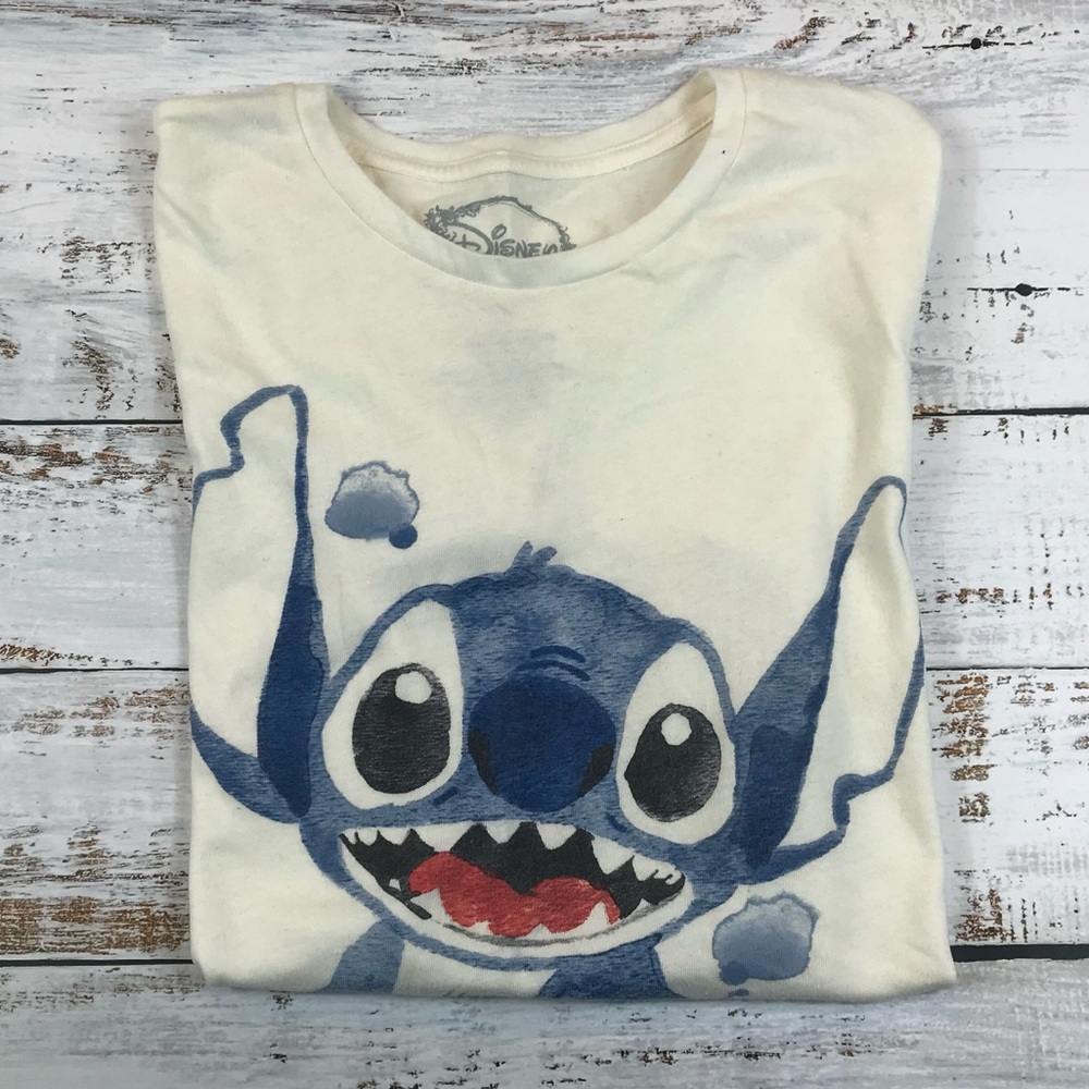 Disney Stitch Boyfriend Cut Woman’s T-Shirt Natural White/Ivory